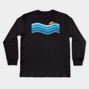 Sunset Ocean Waves Kids Long Sleeve T-Shirt